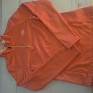 The North Face Orange Quarter-Zip Pullover Women's MEDIUM EUC